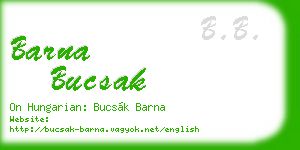 barna bucsak business card